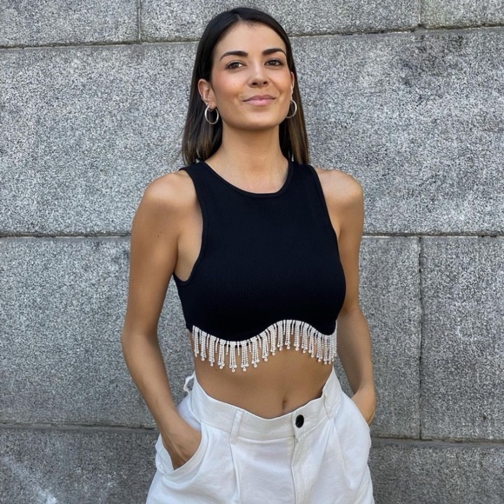 Zara Seamless Rhinestone Top